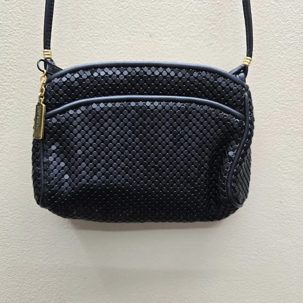 Vintage Whiting and Davis Metal Mesh Shoulder Evening Bag Event Gold Hardware